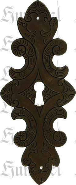 Schlüsselschild antik, Eisen gerostet und gewachst, altes antikes Schild